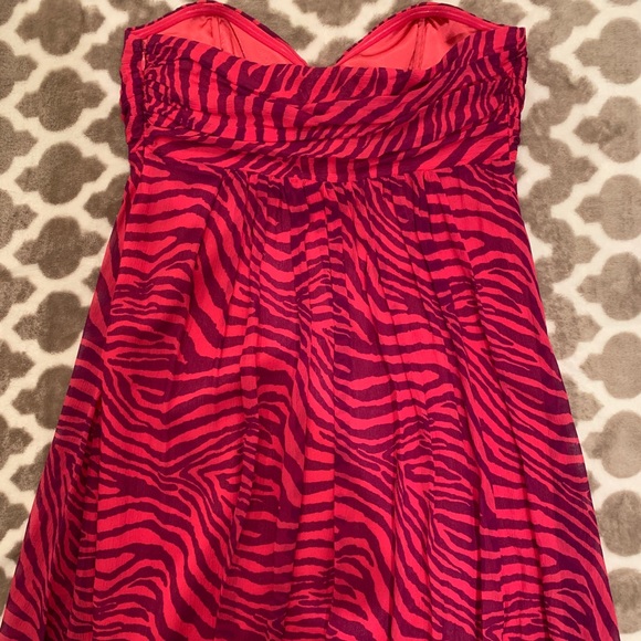 Silk summer dress bright purple and pink - Picture 2 of 6